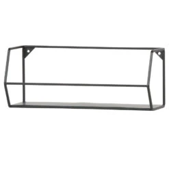 WOOOD Zeta Wandplank L - Metaal - Zwart - Set Van 2 -Huishoudelijke Voorwerpen Winkel 1000045255 0102