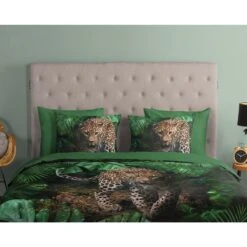 Good Morning Dekbedovertrek "Youri" - Groen - (240x220 Cm) -Huishoudelijke Voorwerpen Winkel 1000045503 0111