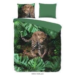 Good Morning Dekbedovertrek "Youri" - Groen - (240x220 Cm)