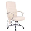 Clp Bureaustoel Valais Met Massage Functie Kunstleer - Crème