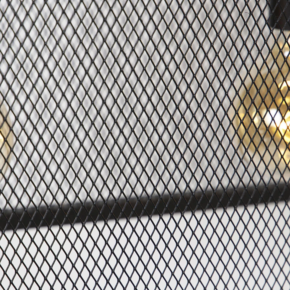 QAZQA Industriële Hanglamp Zwart 118 Cm 4-lichts - Cage Mesh 2 QAZQA Industriële Hanglamp Zwart 118 Cm 4-lichts - Cage Mesh - Afbeelding 2