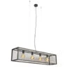 QAZQA IndustriÃ«le Hanglamp Zwart 118 Cm 4-lichts - Cage Mesh