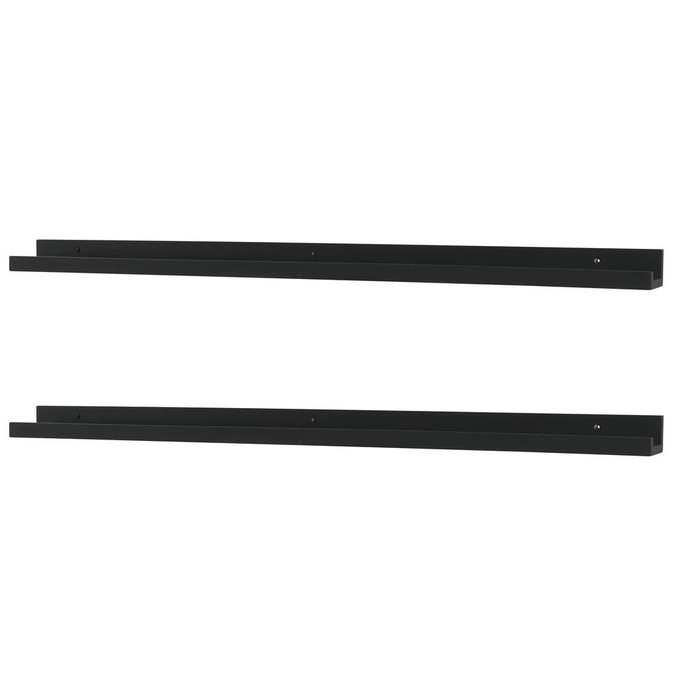WOOOD Studio Fotolijstplank 120 Cm - Mdf - Zwart - Set Van 2 4 WOOOD Studio Fotolijstplank 120 Cm - Mdf - Zwart - Set Van 2 - Afbeelding 4