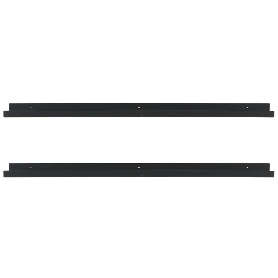 WOOOD Studio Fotolijstplank 120 Cm - Mdf - Zwart - Set Van 2 1 WOOOD Studio Fotolijstplank 120 Cm - Mdf - Zwart - Set Van 2