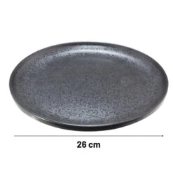 Orange85 Dinerbord Zwart 2 Stuks Aardewerk 26cm -Huishoudelijke Voorwerpen Winkel 1000049523 0110