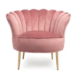 Giga Meubel - Fauteuil Velvet Roze - Gouden Poten - Jada
