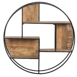 Wandrek 80cm - Mangohout - Bruin - Rond -Huishoudelijke Voorwerpen Winkel 1000052231 0102