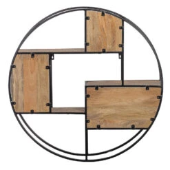 Wandrek 80cm - Mangohout - Bruin - Rond -Huishoudelijke Voorwerpen Winkel 1000052231 0103