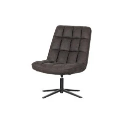 WOOOD Dirkje Draaifauteuil - Leerlook - Zwart - 101x70x85 7 WOOOD Dirkje Draaifauteuil - Leerlook - Zwart - 101x70x85 -Huishoudelijke Voorwerpen Winkel 1000052486 0103