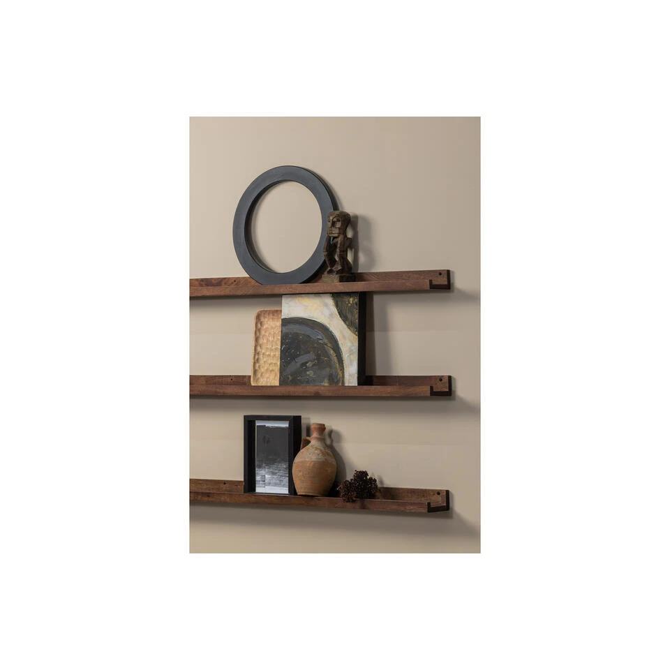 WOOOD Fotolijstplank Studio - Mangohout - Walnoot - 5x120x10 2 WOOOD Fotolijstplank Studio - Mangohout - Walnoot - 5x120x10 - Afbeelding 2