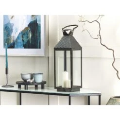 Beliani Windlichtzuilen BALI - Zwart Rvs -Huishoudelijke Voorwerpen Winkel 1000057082 0103