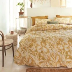 Ariadne At Home Dekbedovertrek Botanical Okergeel-Lits-jumeaux (240 X 200/220... -Huishoudelijke Voorwerpen Winkel 1000057356 0103