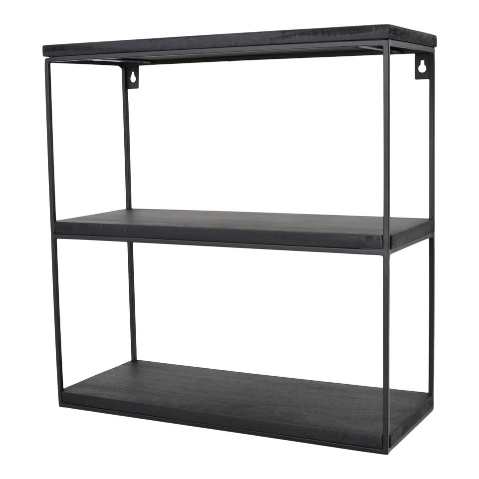 LOFT42 Wally Wandrek Met Zwart Mangohout - Metaal - 45x45x18 1 LOFT42 Wally Wandrek Met Zwart Mangohout - Metaal - 45x45x18