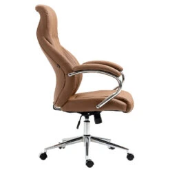Clp Bureaustoel Wigan Leder Licht Bruin -Huishoudelijke Voorwerpen Winkel 1000059670 0102
