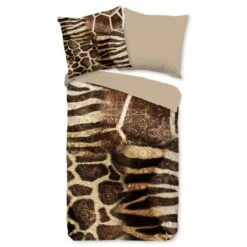 Pure Dekbedovertrek "Kinga" - Bruin - (240x220 Cm) -Huishoudelijke Voorwerpen Winkel 1000060499 0102