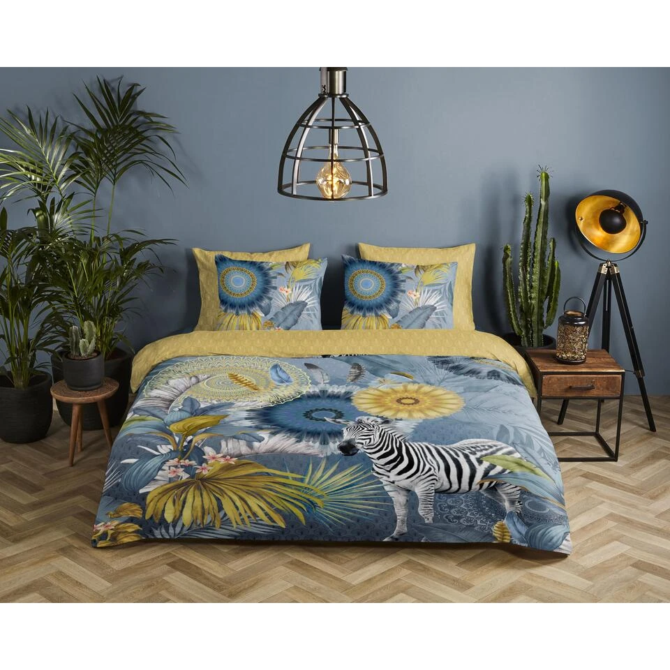 HIP Dekbedovertrek "Laska" - Blauw - (240x220 Cm) 2 HIP Dekbedovertrek "Laska" - Blauw - (240x220 Cm) - Afbeelding 2