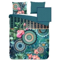 HIP Dekbedovertrek "Valdez" - Petrol - (140x220 Cm)