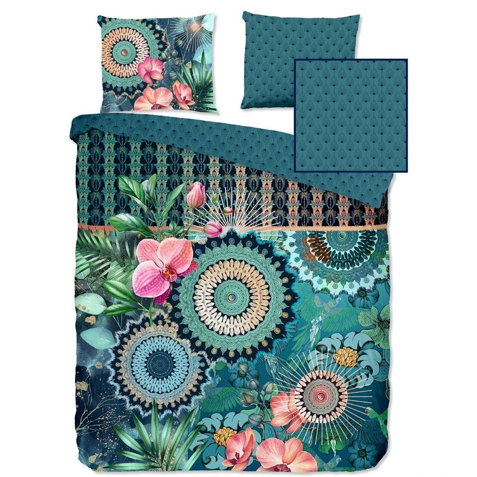 HIP Dekbedovertrek "Valdez" - Petrol - (140x220 Cm) 1 HIP Dekbedovertrek "Valdez" - Petrol - (140x220 Cm)