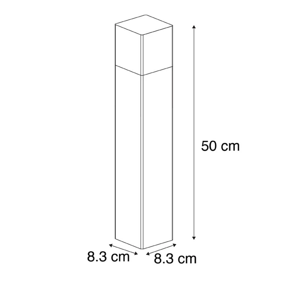 QAZQA Staande Buitenlamp Zwart Met Opaal Witte Kap 50 Cm - Denmark 3 QAZQA Staande Buitenlamp Zwart Met Opaal Witte Kap 50 Cm - Denmark - Afbeelding 3