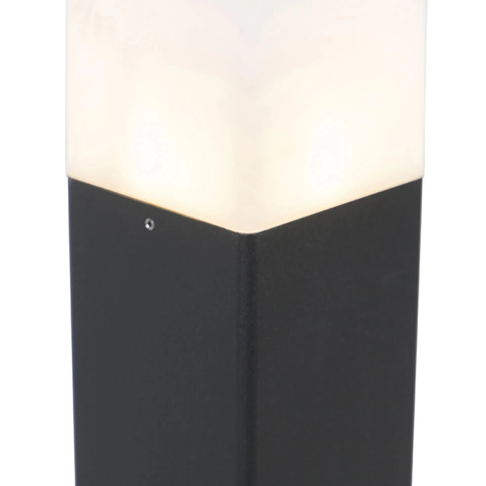 QAZQA Staande Buitenlamp Zwart Met Opaal Witte Kap 50 Cm - Denmark 4 QAZQA Staande Buitenlamp Zwart Met Opaal Witte Kap 50 Cm - Denmark - Afbeelding 4