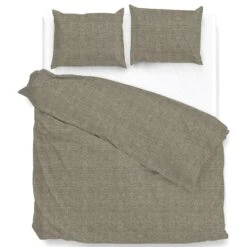 Zo! Home Zo Home Dekbedovertrek Lino Palm Taupe-Lits-jumeaux (240 X 200/220 Cm)