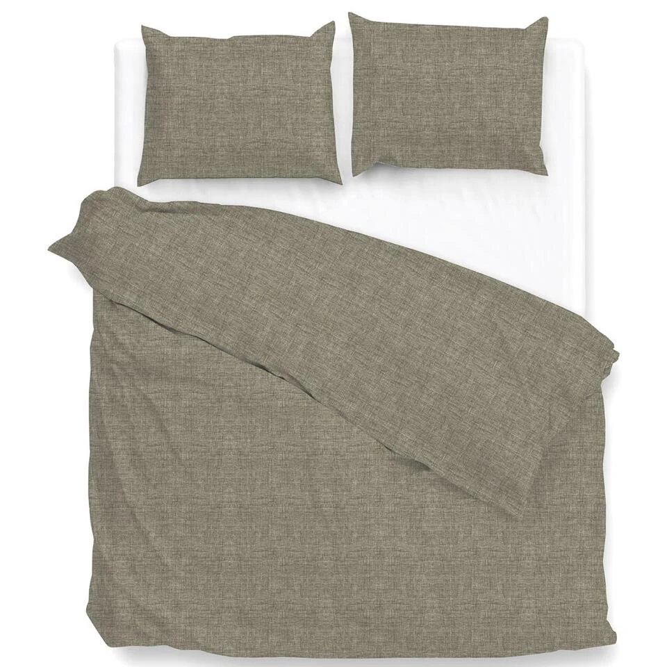 Zo! Home Zo Home Dekbedovertrek Lino Palm Taupe-Lits-jumeaux (240 X 200/220 Cm) 1 Zo! Home Zo Home Dekbedovertrek Lino Palm Taupe-Lits-jumeaux (240 X 200/220 Cm)