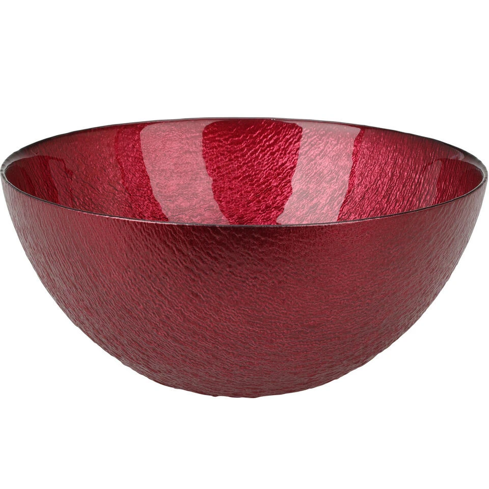 Merkloos Decoratie Schaal/fruitschaal - Glas Rond - Rood - D28 X H11,5 Cm 1 Merkloos Decoratie Schaal/fruitschaal - Glas Rond - Rood - D28 X H11,5 Cm
