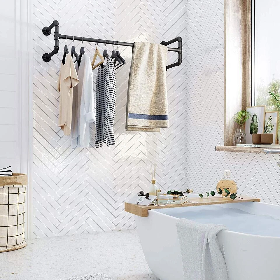 ACAZA Ophangrail - Industriële Look - Zwart 3 ACAZA Ophangrail - Industriële Look - Zwart - Afbeelding 3