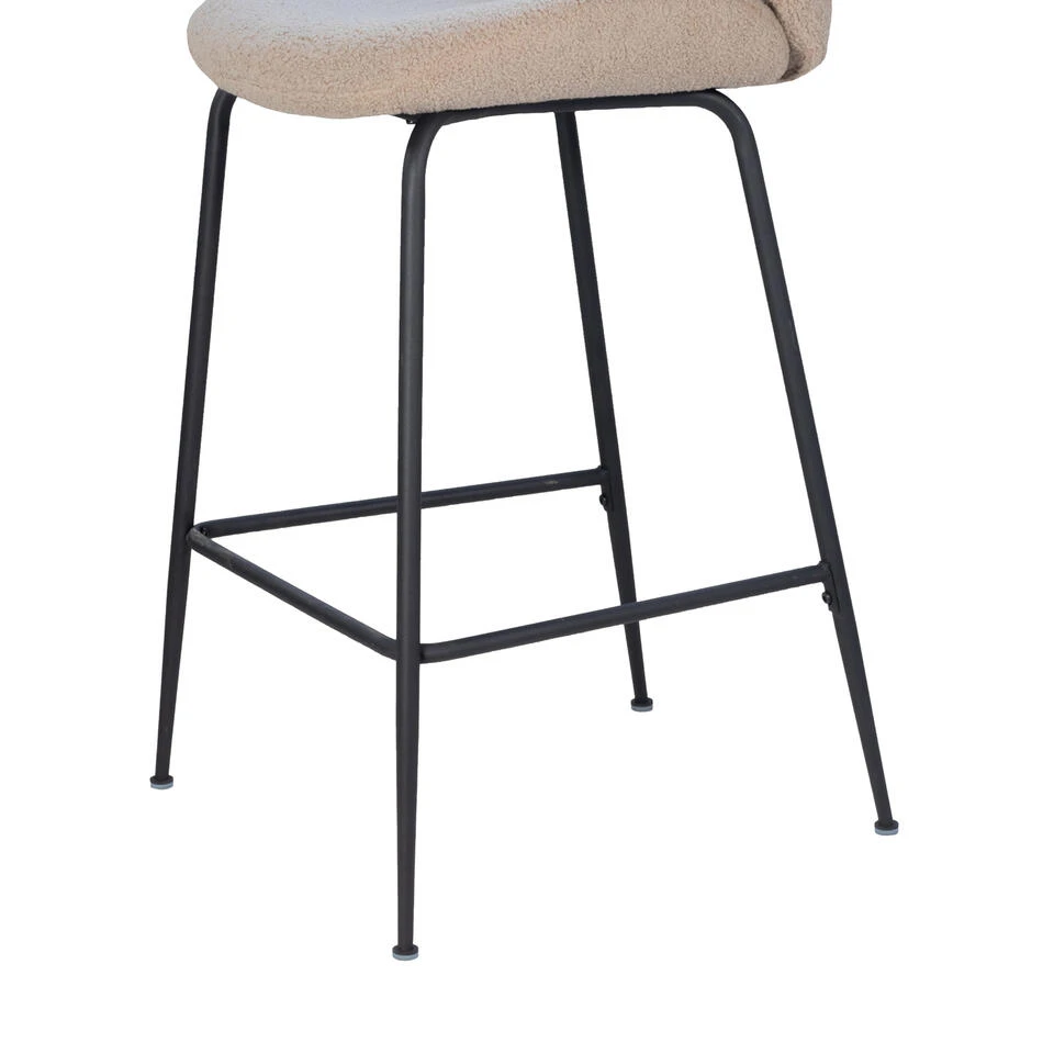 Giga Meubel Barkruk Teddy Taupe - Zithoogte 75cm - Zwart Onderstel 4 Giga Meubel Barkruk Teddy Taupe - Zithoogte 75cm - Zwart Onderstel - Afbeelding 4