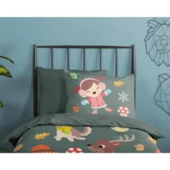 Good Morning Dekbedovertrek "Fun" - Groen - (140x220 Cm) 6 Good Morning Dekbedovertrek "Fun" - Groen - (140x220 Cm) -Huishoudelijke Voorwerpen Winkel 1000068623 0110