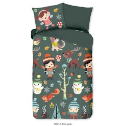 Good Morning Dekbedovertrek "Fun" - Groen - (140x220 Cm)