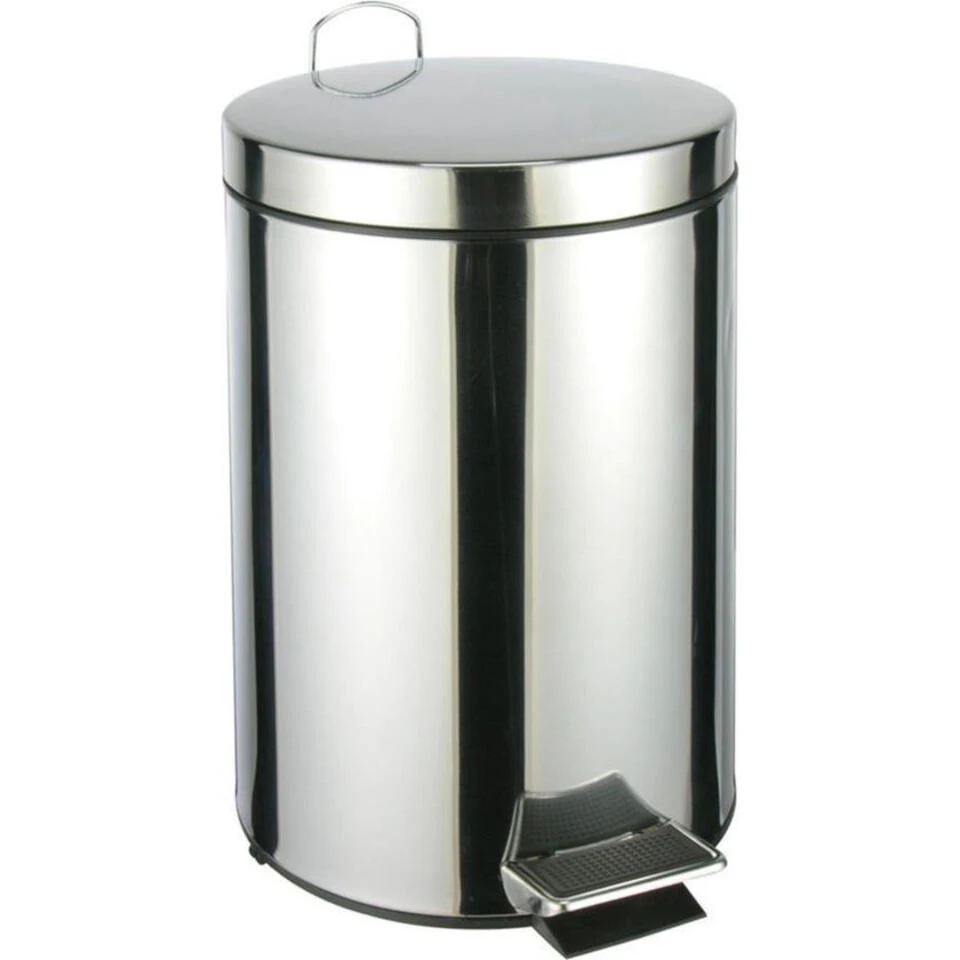 Merkloos Pedaalemmer - Chroom - 38 X 31 X 25 Cm - 12 L 1 Merkloos Pedaalemmer - Chroom - 38 X 31 X 25 Cm - 12 L