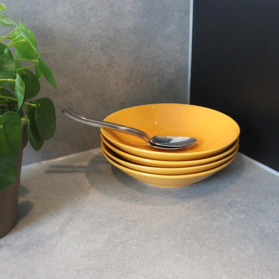 OTIX Diepe Borden Geel Pastaborden Soepborden 6 Stuks 20cm Aardewerk 4 OTIX Diepe Borden Geel Pastaborden Soepborden 6 Stuks 20cm Aardewerk - Afbeelding 4