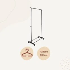 Orange85 Kledingrek Op Wieltjes Zwart Metaal Garderoberek -Huishoudelijke Voorwerpen Winkel 1000068876 0112