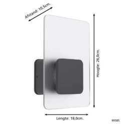 EGLO Eredita Wandlamp Buiten - LED - 26 cm - Antraciet/Wit -Huishoudelijke Voorwerpen Winkel 1000070082 0103