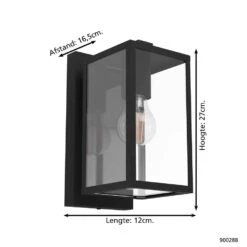 EGLO Budrone Wandlamp Buiten - E27 - 27 cm - Zwart -Huishoudelijke Voorwerpen Winkel 1000070099 0103