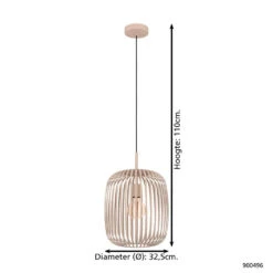 EGLO Romazzina Hanglamp - E27 - Ø 32,5 cm - Zandkleur -Huishoudelijke Voorwerpen Winkel 1000070794 0103