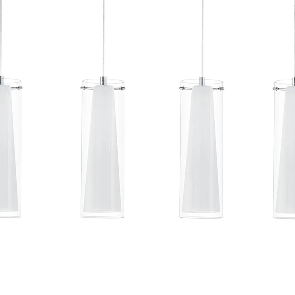 EGLO Pinto - Hanglamp - 4 Lichts - Chroom - Helder, Wit 2 EGLO Pinto - Hanglamp - 4 Lichts - Chroom - Helder, Wit - Afbeelding 2