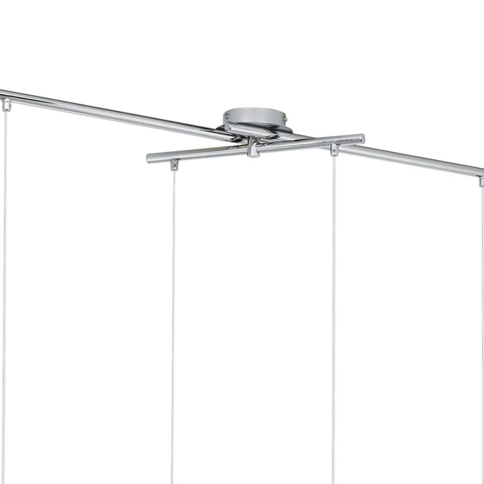 EGLO Pinto - Hanglamp - 4 Lichts - Chroom - Helder, Wit 3 EGLO Pinto - Hanglamp - 4 Lichts - Chroom - Helder, Wit - Afbeelding 3