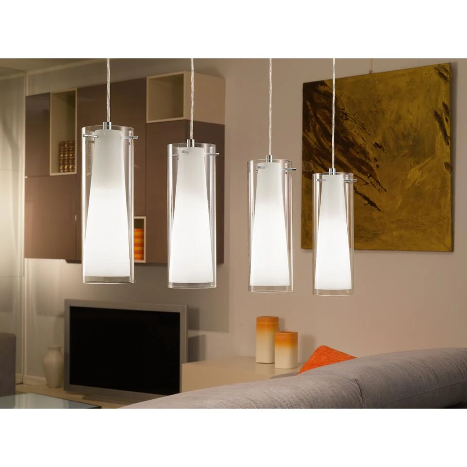 EGLO Pinto - Hanglamp - 4 Lichts - Chroom - Helder, Wit 4 EGLO Pinto - Hanglamp - 4 Lichts - Chroom - Helder, Wit - Afbeelding 4