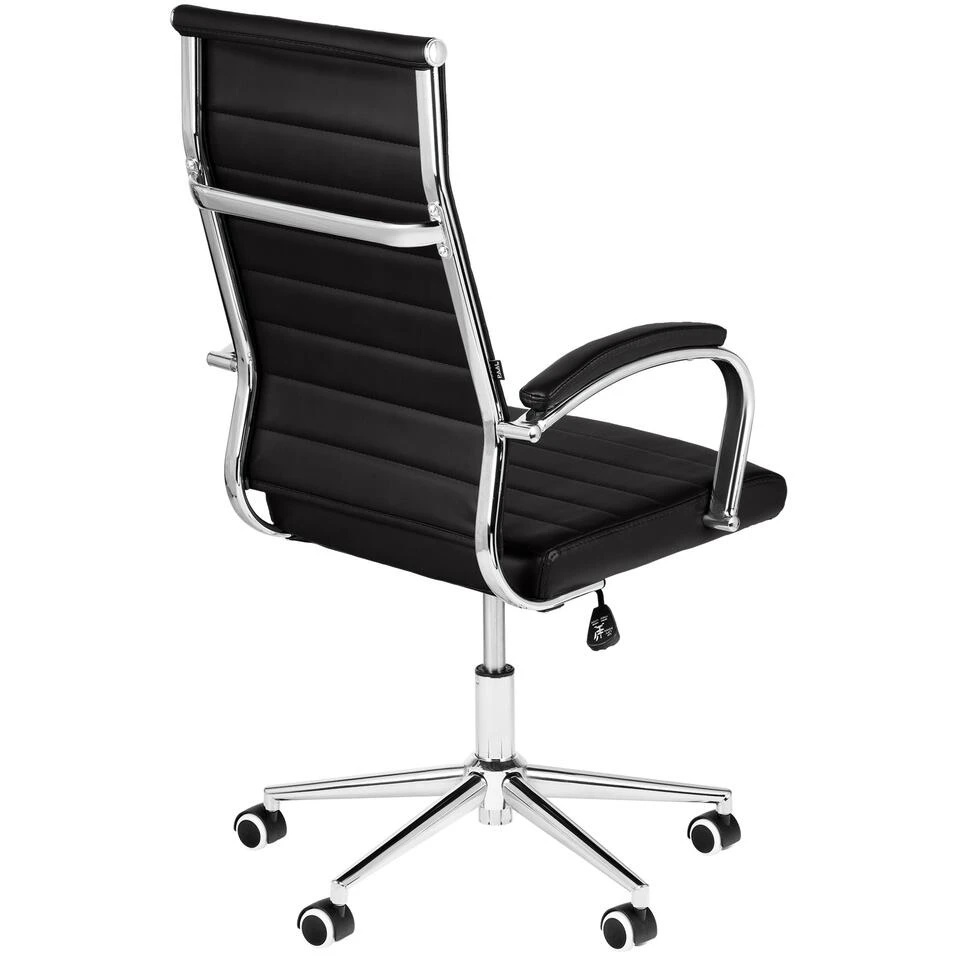 CLP Bureaustoel Mollis Kunstleer Zwart 4 CLP Bureaustoel Mollis Kunstleer Zwart - Afbeelding 4