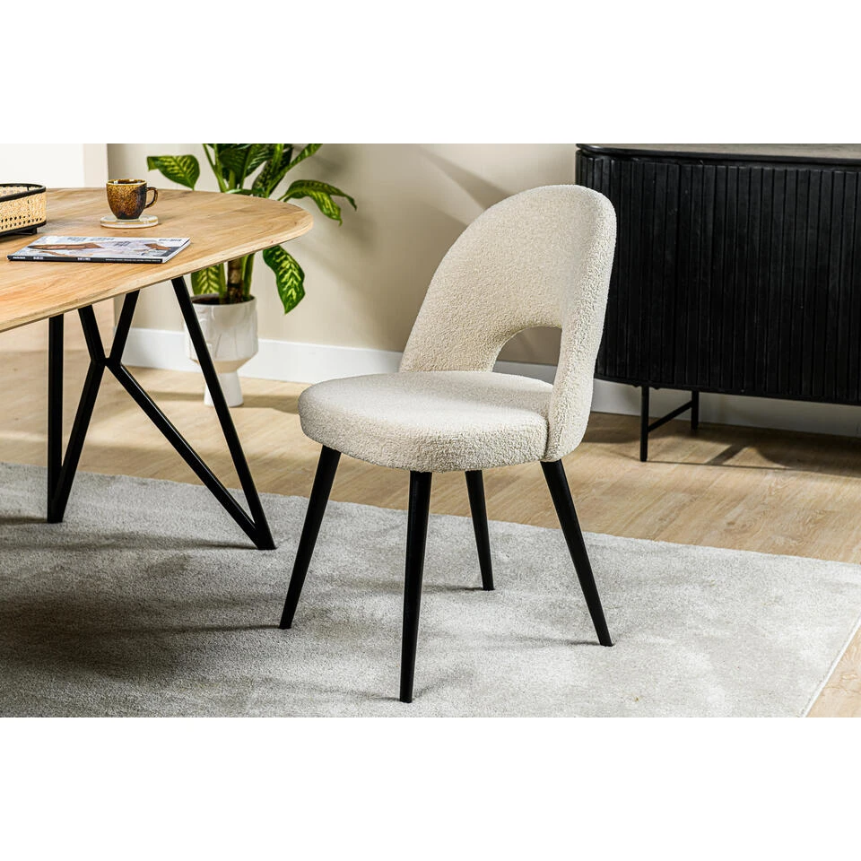 Giga Meubel Eetkamerstoel Teddy Wit - Zithoogte 50cm - Stoel Jacob 3 Giga Meubel Eetkamerstoel Teddy Wit - Zithoogte 50cm - Stoel Jacob - Afbeelding 3