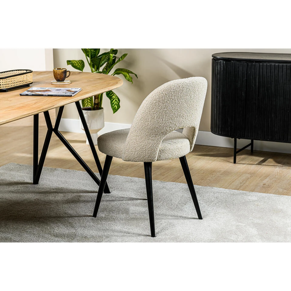 Giga Meubel Eetkamerstoel Teddy Wit - Zithoogte 50cm - Stoel Jacob 4 Giga Meubel Eetkamerstoel Teddy Wit - Zithoogte 50cm - Stoel Jacob - Afbeelding 4