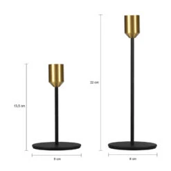 QUVIO Kaarsenstandaard - Set Van 2 (klein En Groot) - Metaal - Zwart En Goud 6 QUVIO Kaarsenstandaard - Set Van 2 (klein En Groot) - Metaal - Zwart En Goud -Huishoudelijke Voorwerpen Winkel 1000071638 0102