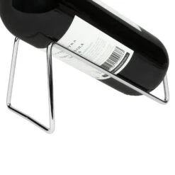 QUVIO Wijnfles Houder Metaal Voor 1 Fles - Zilver -Huishoudelijke Voorwerpen Winkel 1000071751 0102