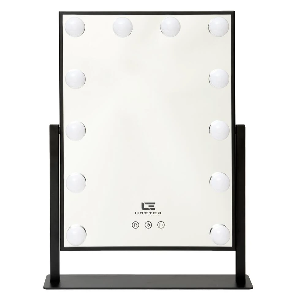 United Entertainment Hollywood Spiegel Met 12 LEDs - Zwart 2 United Entertainment Hollywood Spiegel Met 12 LEDs - Zwart - Afbeelding 2