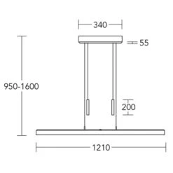 Herzblut Hanglamp Leonora - 1 Lichts - 121 X 160 Cm - Mat-chroom -Huishoudelijke Voorwerpen Winkel 1000072979 0103