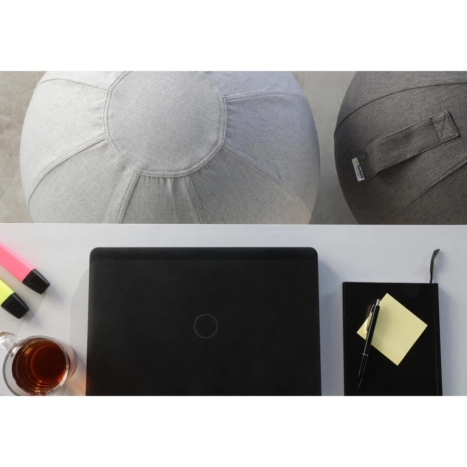 Ergonomische Zitbal - 55 Cm - Lichtgrijs 2 Ergonomische Zitbal - 55 Cm - Lichtgrijs - Afbeelding 2