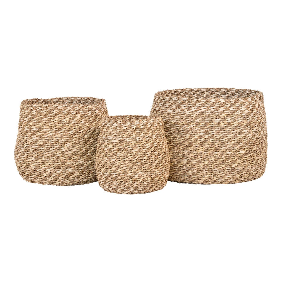 Giga Meubel Bloemenmand Rotan - Set Van 3 - Zeegras Mand Venoso 1 Giga Meubel Bloemenmand Rotan - Set Van 3 - Zeegras Mand Venoso