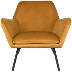 Puur Berg Fauteuil Velvet - Stof - Geel -Huishoudelijke Voorwerpen Winkel 1000074940 0102